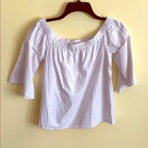 Off the shoulder oxford top